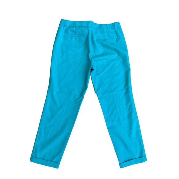 J Crew Cafe Capri Pants Womens Straight Leg Wool Cuffed Teal 6 - Picture 7 of 12
